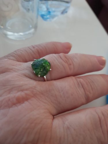 Raw Crystal Ring Chrome Diopside photo review