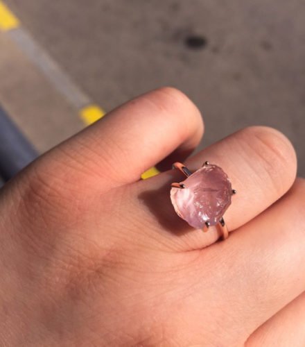 Raw Crystal Ring Rose Quartz photo review