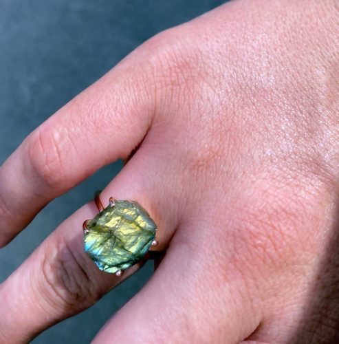 Raw Crystal Ring Labradorite photo review